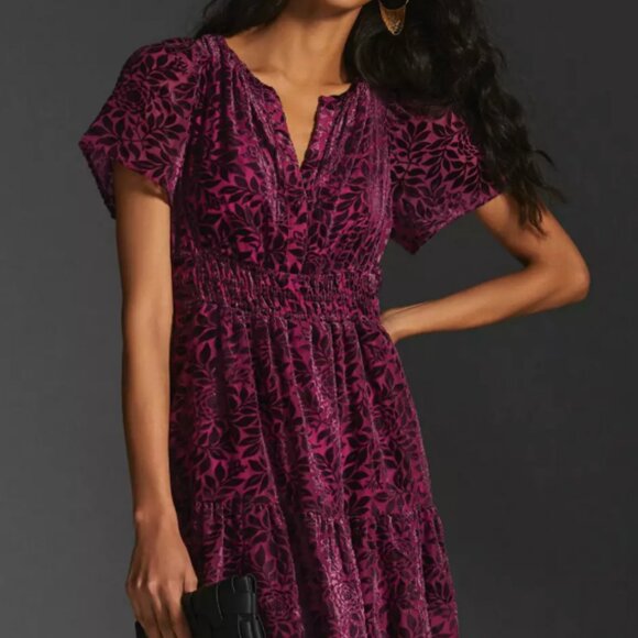 Anthropologie The Somerset Velvet Mini Dress - Picture 2 of 4